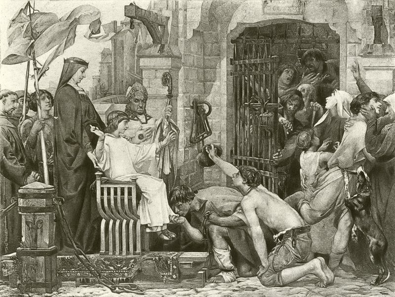 Louis IX, Fransa hapishanelerini açıyor by Luc Oliver Merson