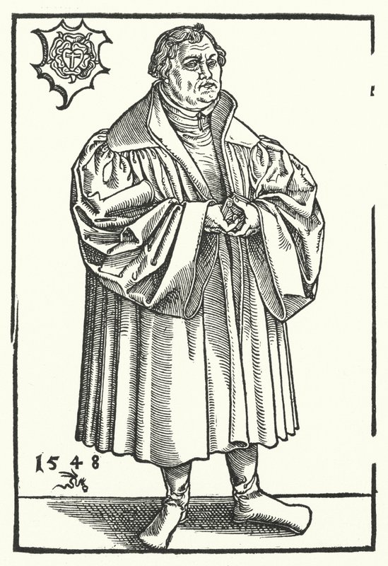 Alman Protestan reformcu Martin Luther sonraki yaşamında (gravür) by Lucas the Elder (after) Cranach