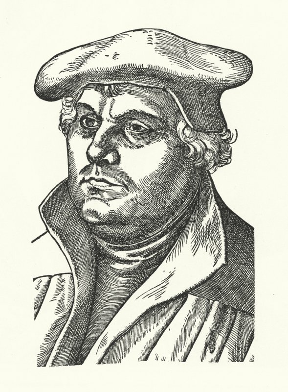Martin Luther, Alman Protestan reformcu (gravür) by Lucas the Elder (after) Cranach