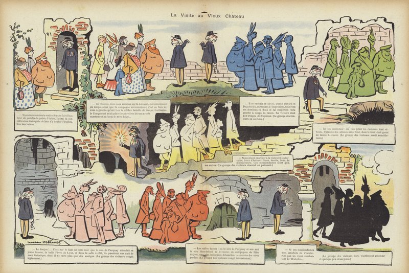 Eski şato ziyareti. Le Rire için İllüstrasyon by Lucien Metivet