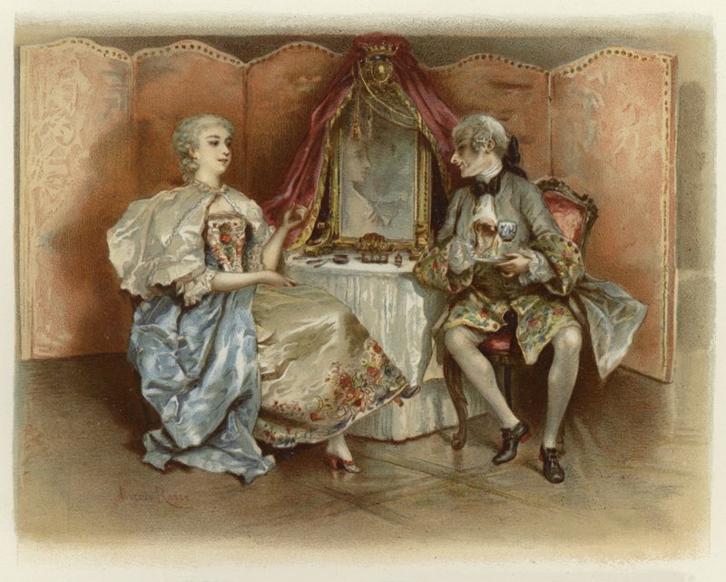 Illustration for The School for Scandal (chromolitho) by Lucius Rossi