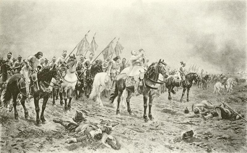 Lutzen savaşından önce Gustavus Adolphus (gravür) by Ludwig Braun