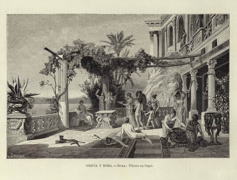 Yunanistan ve Roma - Roma: Tiberius Capri'de by Ludwig Hans Fischer