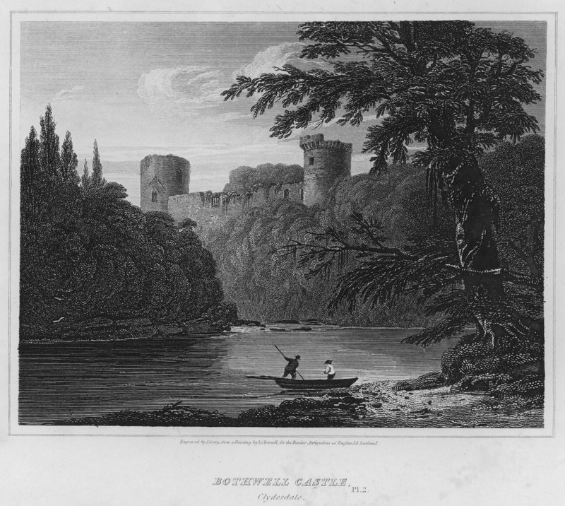Bothwell Kalesi, Clydesdale (gravür) by Luke (after) Clennell