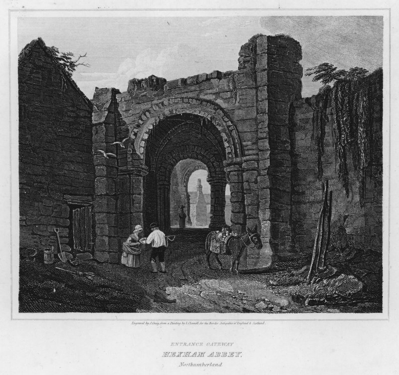 Giriş Geçidi, Hexham Abbey, Northumberland (gravür) by Luke (after) Clennell