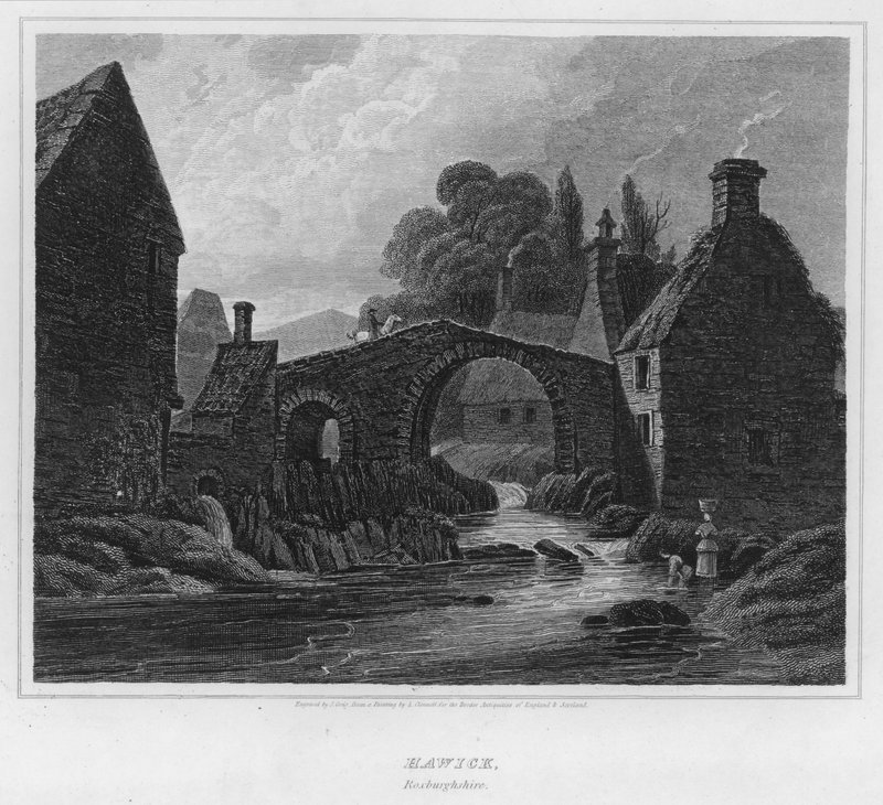 Hawick, Roxburghshire (gravür) by Luke (after) Clennell