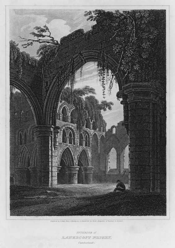 Lanercost Manastırı'nın iç kısmı, Cumberland (gravür) by Luke (after) Clennell