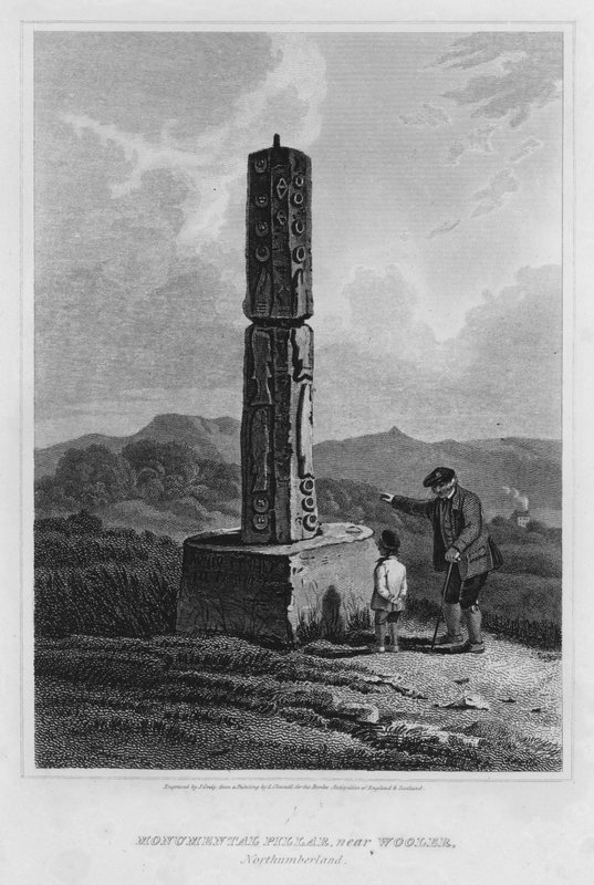 Anıtsal Sütun, yakın Wooler, Northumberland (gravür) by Luke (after) Clennell