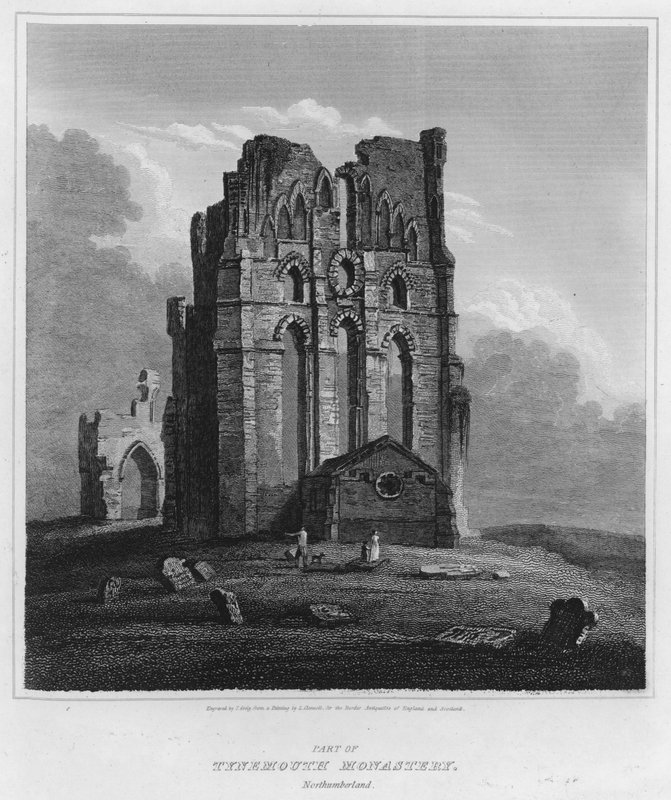Tynemouth Manastırı'nın bir parçası, Northumberland (gravür) by Luke (after) Clennell