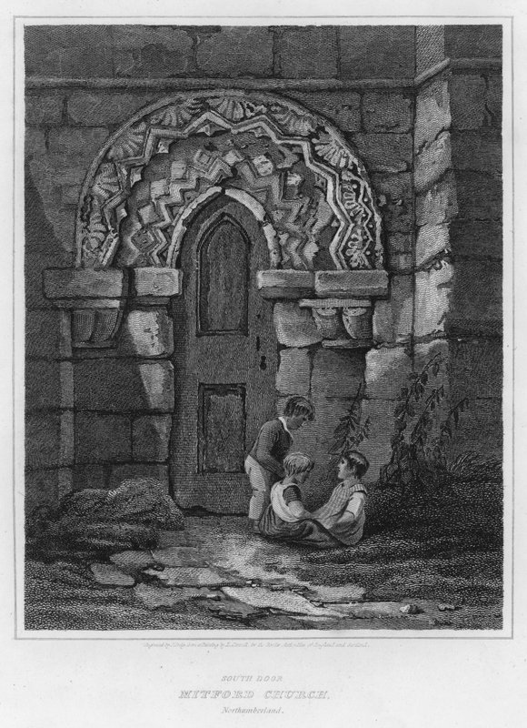 Güney Kapısı, Mitford Kilisesi, Northumberland (gravür) by Luke (after) Clennell