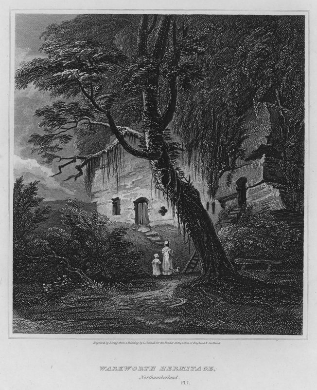 Warkworth Hermitage, Northumberland (gravür) by Luke (after) Clennell