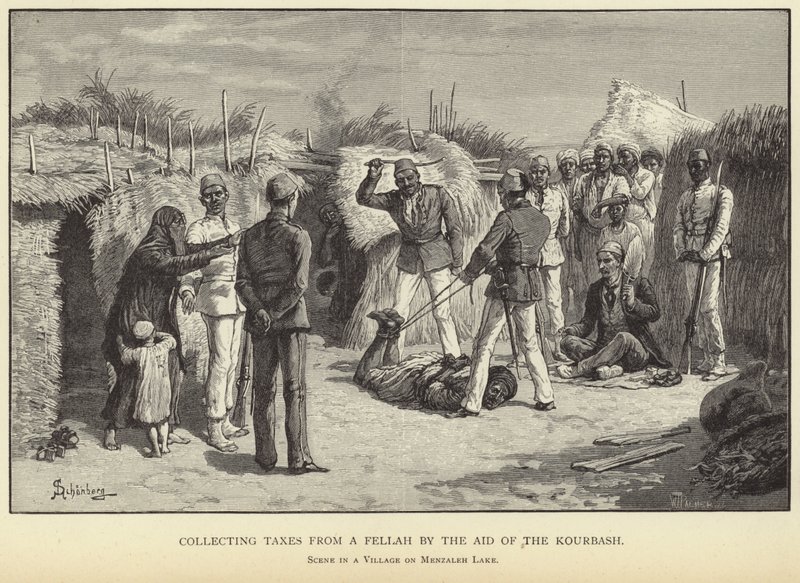 Kurbaşın yardımıyla bir fellahtan vergi toplamak by M. Schonberg