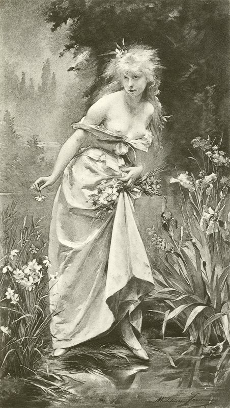 Ofelia (gravür) by Madeleine Lemaire