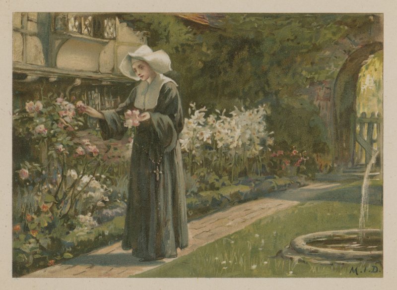 Evangeline (kromolito) by Margaret Isabel Dicksee