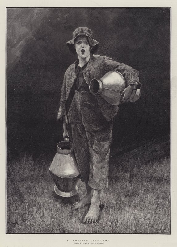 Bir Cornish Süt çocuğu by Marianne Stokes