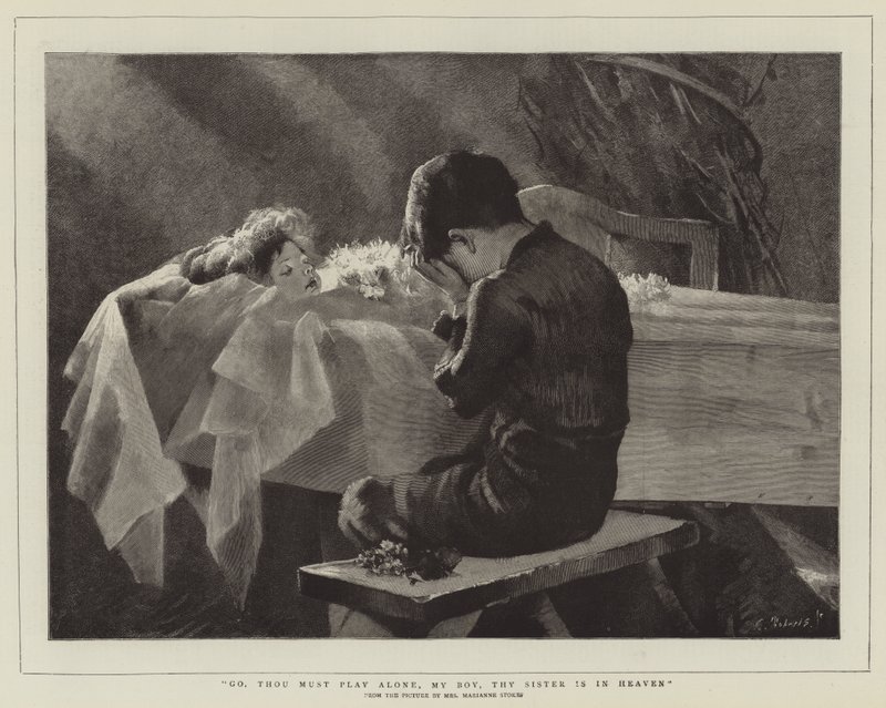Git yalnız oynamalısın oğlum, kız kardeşin cennette by Marianne Stokes
