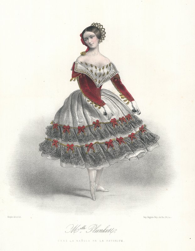 Belçikalı balerin Adeline Plunkett, La Manola de la Favorite, c1860 (renkli taş) by Marie Alexandre (after) Alophe