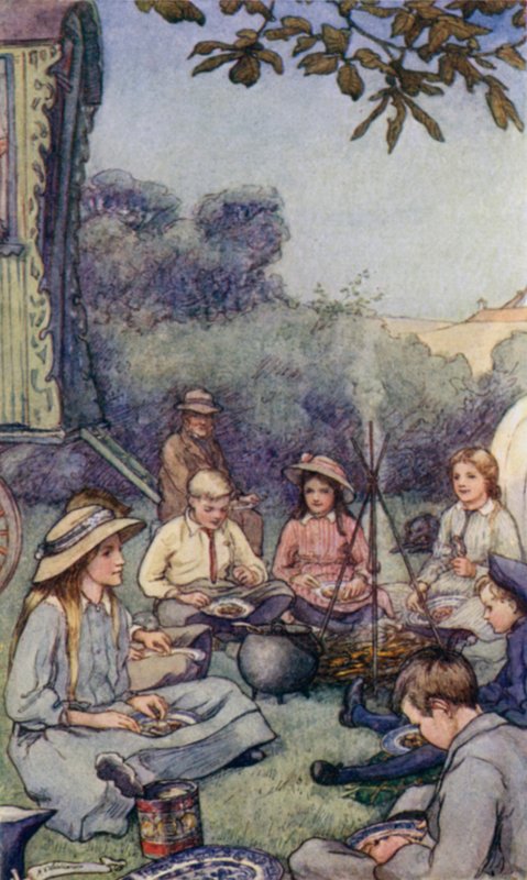 Edward Verrall Lucas'ın The Slowcoach'ından bir sahne by Mary V. Wheelhouse