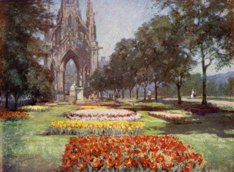 İskoç Bahçeleri: Princes Street Gardens, Edinburgh (renkli taş) by Mary Georgina Wade Wilson