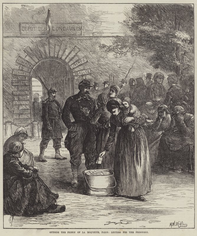 La Roquette Hapishanesi Dışında, Paris, Mahkumlara Mektuplar by Matthew White Ridley