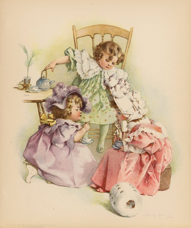 Çay ve Dedikodu (renkli taş) by Maud Humphrey