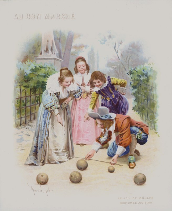Bir boules oyunu, Louis XIII zamanının kostümleri by Maurice Leloir