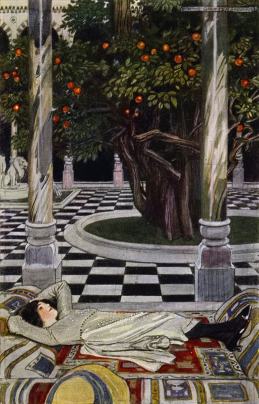 Bağdat Ziyareti: Ön Avluda (renkli taş) by Maurice (after) Greiffenhagen