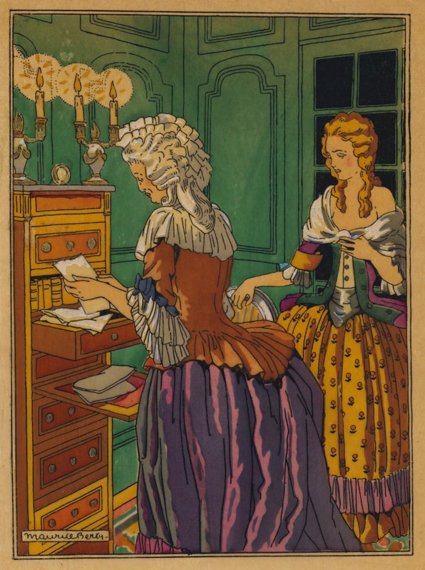 Les Liaisons Dangereuses için çizim, Choderlos De Laclos (renkli taş) by Maurice Berty