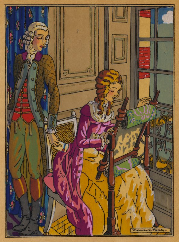 Les Liaisons Dangereuses için çizim, Choderlos De Laclos (renkli taş) by Maurice Berty
