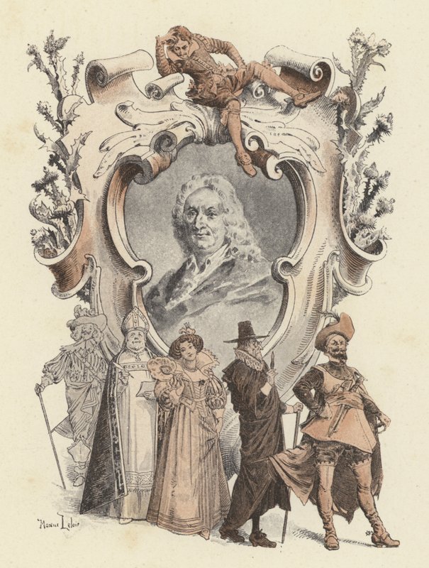 Alain-Rene Lesage, portre (renkli taş) by Maurice Leloir