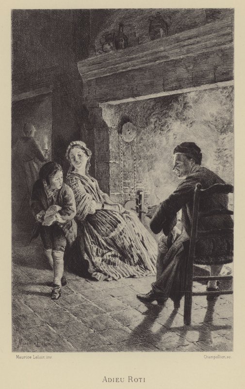 Güle güle kızartma (gravür) by Maurice Leloir