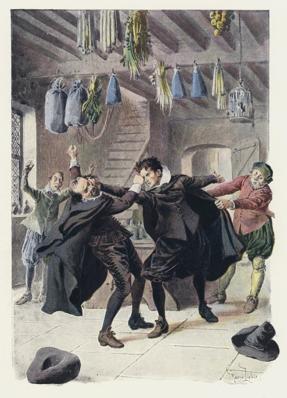 Gil Blas için çizim (renkli taş) by Maurice Leloir