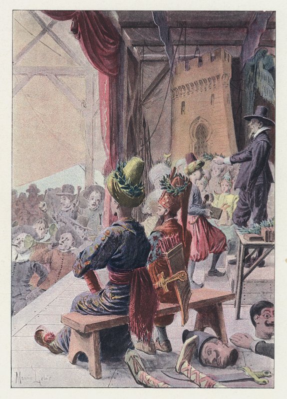Gil Blas için çizim (renkli taş) by Maurice Leloir