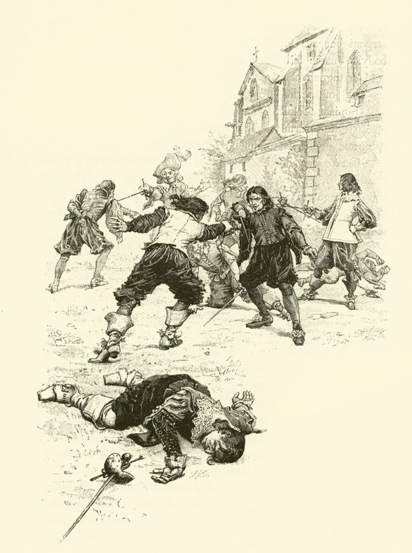 Üç Silahşörler için İllüstrasyon (gravür) by Maurice Leloir