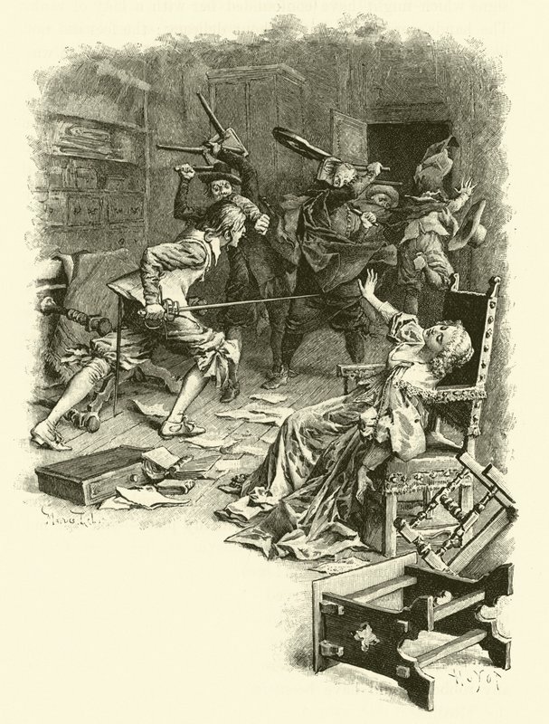 Üç Silahşörler için İllüstrasyon (gravür) by Maurice Leloir