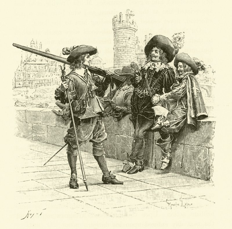 Üç Silahşörler için İllüstrasyon (gravür) by Maurice Leloir