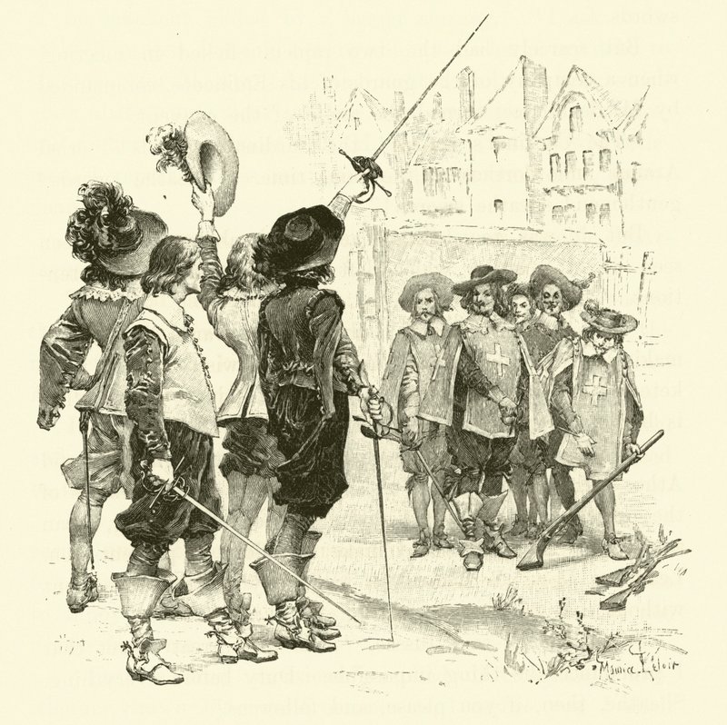 Üç Silahşörler için İllüstrasyon (gravür) by Maurice Leloir