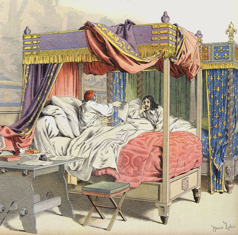 Cinq-Mars komplosu sırasında bitişik yataklarda Richelieu ve King Louis XIII by Maurice Leloir