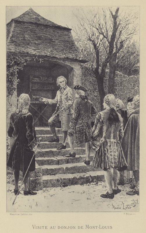 Mont-Louis kalesine ziyaret (gravür) by Maurice Leloir