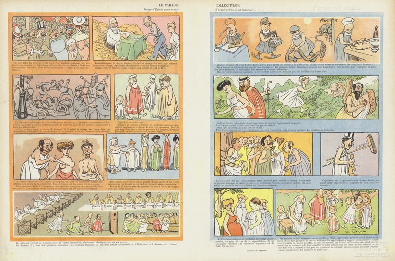 Kolektivist cenneti. Le Rire için İllüstrasyon by Maurice Radiguet