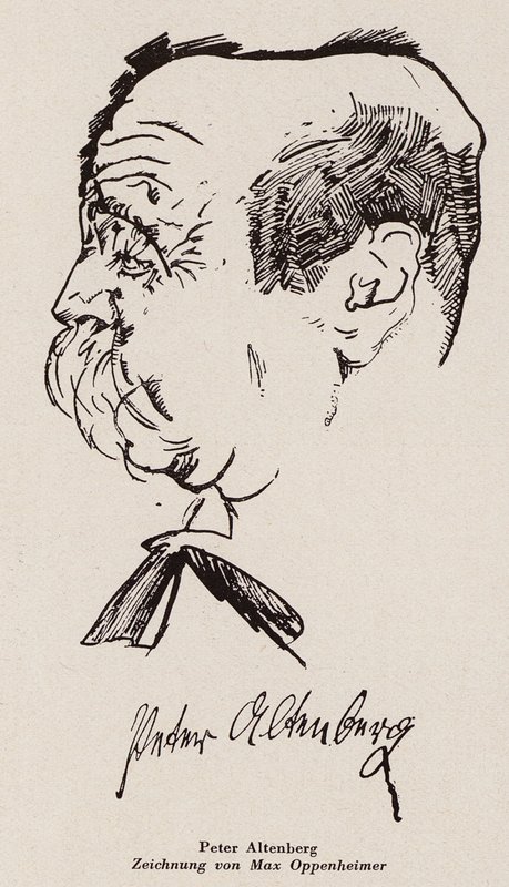 Peter Altenberg, Avusturyalı yazar ve şair (lito) by Max Oppenheimer