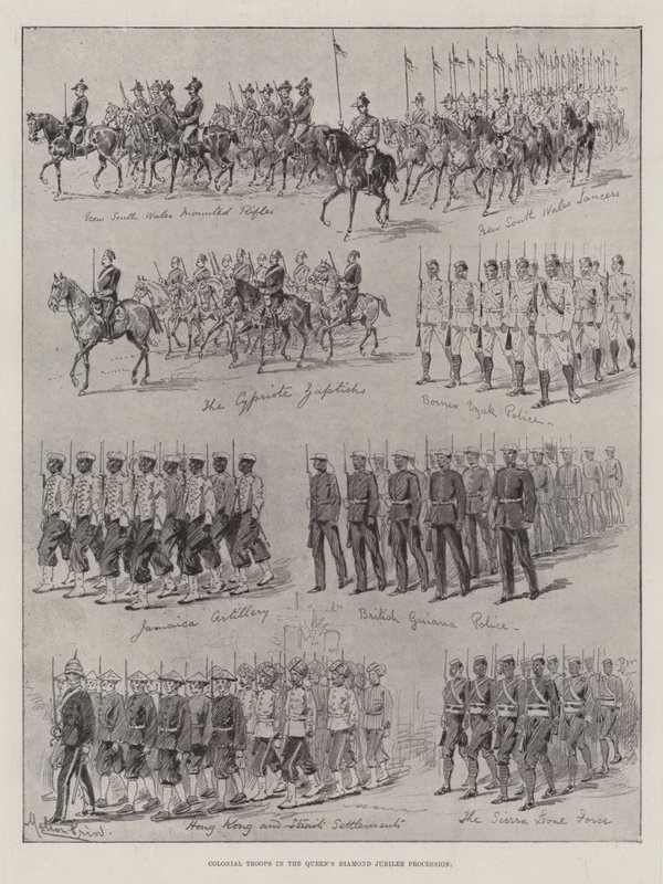 Kraliçe'nin Elmas Jübile Alayı'ndaki Koloni Birlikleri by Melton Prior