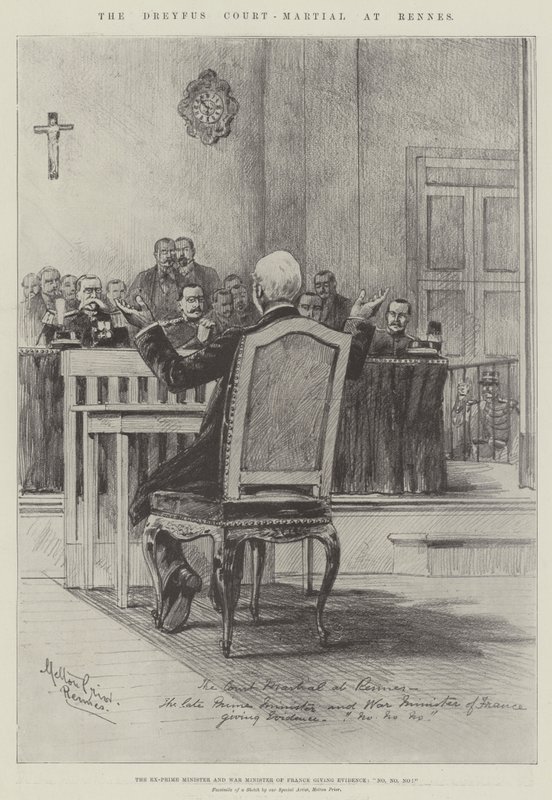 Rennes'deki Dreyfus Askeri Mahkemesi by Melton Prior