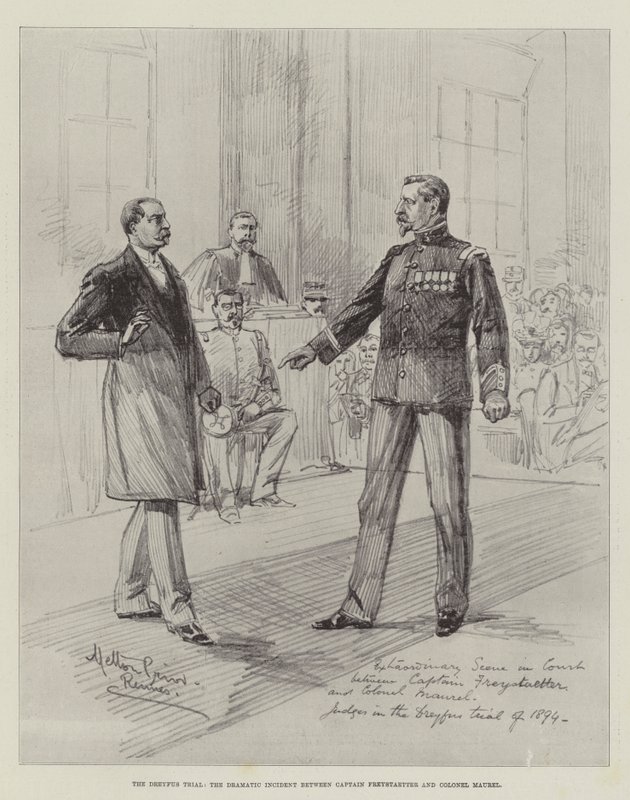 Dreyfus Davası, Kaptan Freystaetter ve Albay Maurel arasındaki Dramatik Olay by Melton Prior