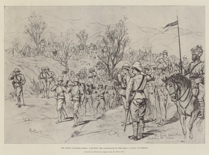 Hint Sınırı Yükseliyor, Günlük Bir Olay olan Ölülerin Taşınmasını izliyor by Melton Prior