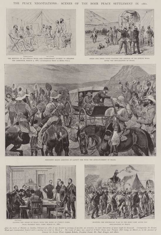 Barış Müzakereleri, 1881'deki Boer Barış Yerleşimi Sahneleri by Melton Prior