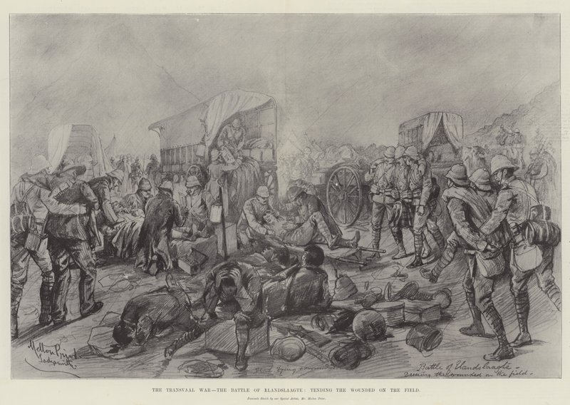 Transvaal Savaşı, Elandslaagte Savaşı, Sahadaki Yaralıların Bakımı by Melton Prior
