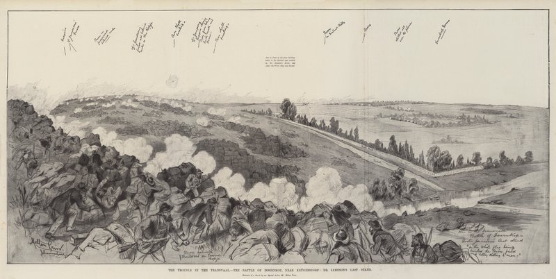 Transvaal'daki Sorun, Doornkop Savaşı, Krugersdorp yakınlarında, Dr Jameson'ın Son Direnişi by Melton Prior