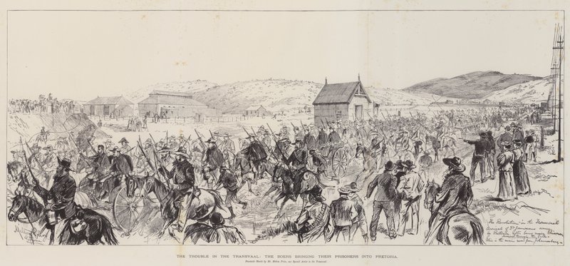 Transvaal'daki Sorun, Boerlerin Mahkumlarını Pretoria'ya Getirmesi by Melton Prior