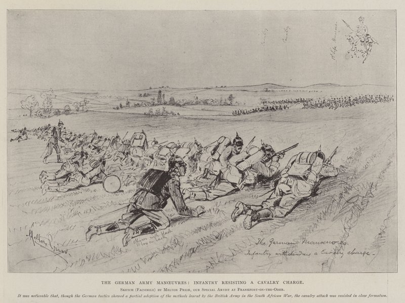 Alman Ordusu Manevraları, Süvari Saldırısına Karşı Direnen Piyade by Melton Prior